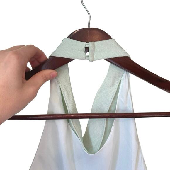 ALC NWT Sara Gown Maxi Dress Halter Mint Green Sz 6 Open Back Formal Satin $595 - Picture 10 of 12
